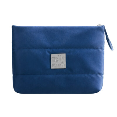 Pochette cosmétique bleue